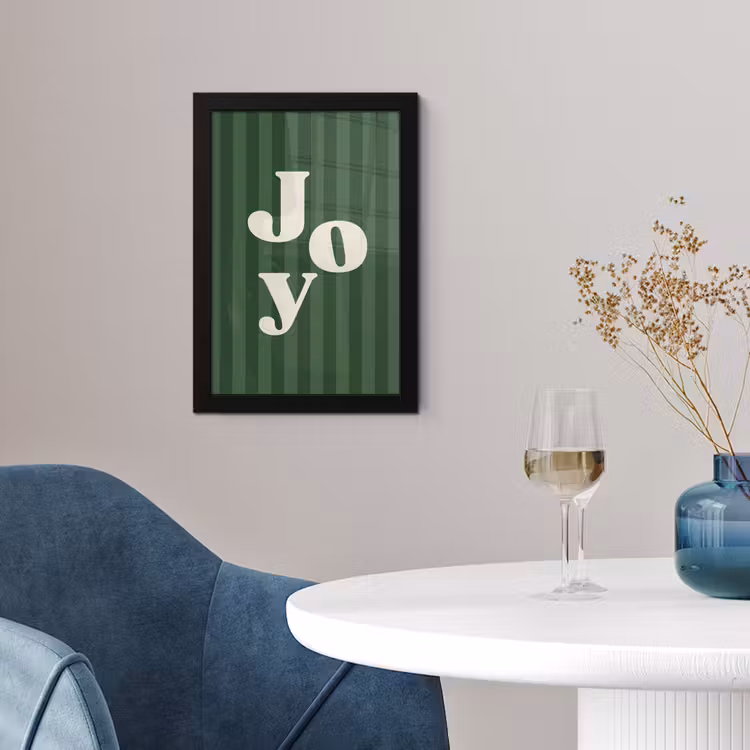 Poster met lijst - Joy - Kerst - Tekst - Groen — 4
