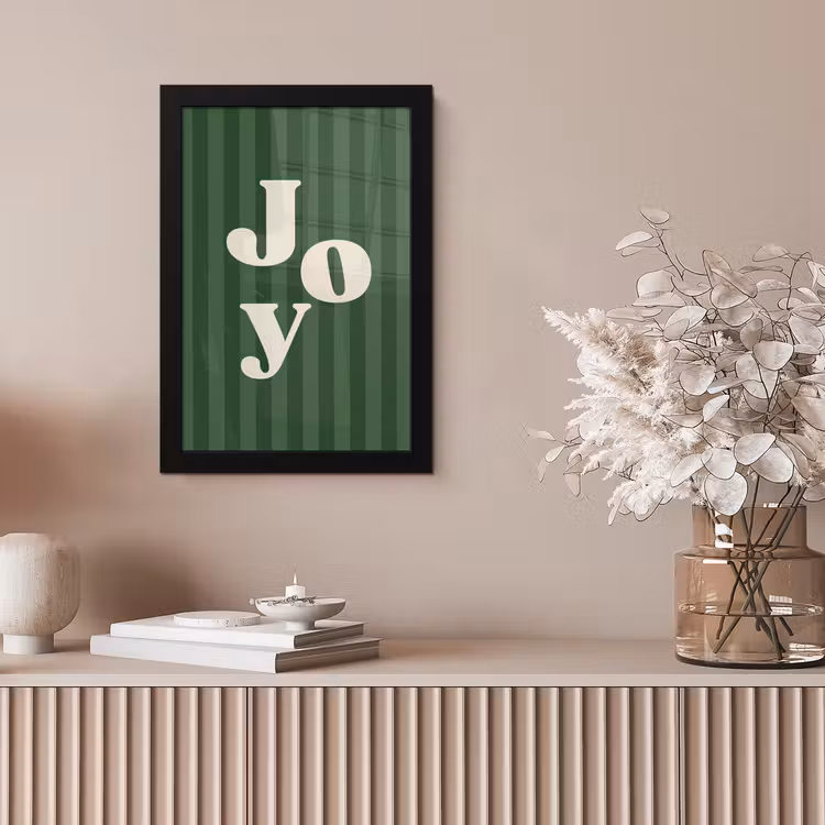Poster met lijst - Joy - Kerst - Tekst - Groen — 5