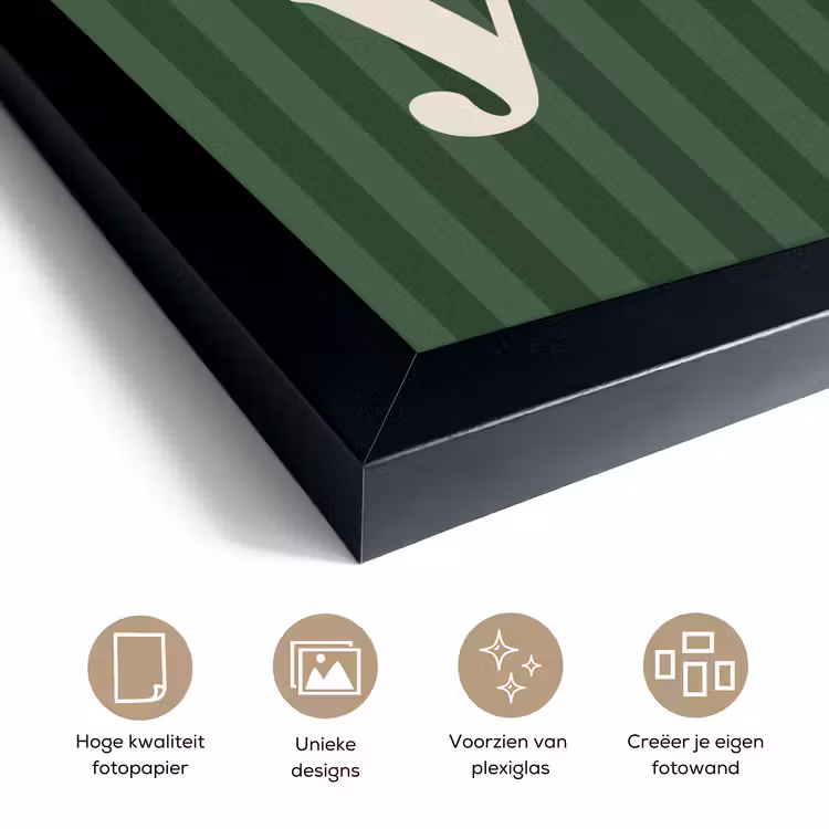 Poster met lijst - Joy - Kerst - Tekst - Groen — 6