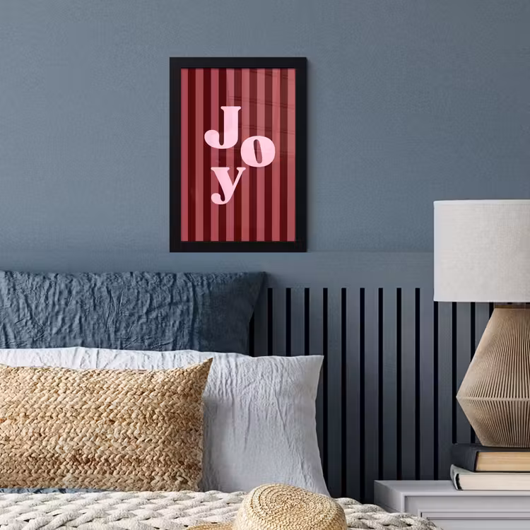 Poster met lijst - Joy - Kerst - Tekst - Roze — 3