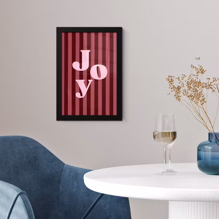 Poster met lijst - Joy - Kerst - Tekst - Roze — 4
