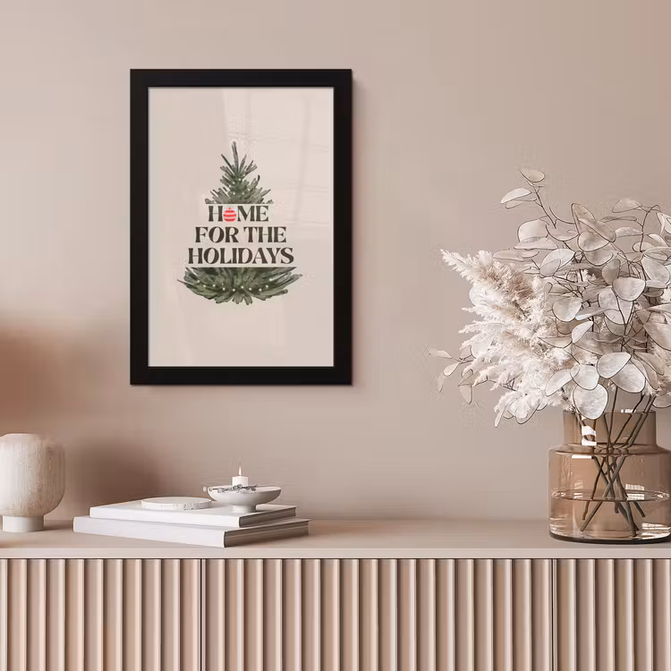 Poster met lijst - Kerst - Tekst - Kerstboom - Beige — 5
