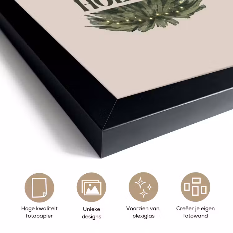 Poster met lijst - Kerst - Tekst - Kerstboom - Beige — 6