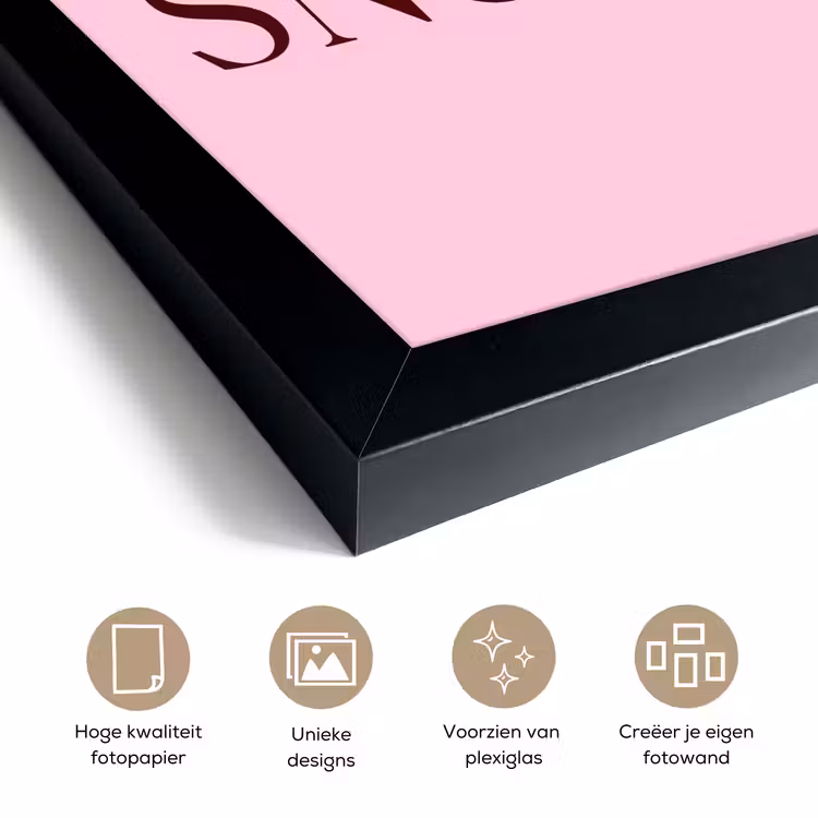 Poster met lijst - Kerst - Tekst - Sneeuw - Roze — 6