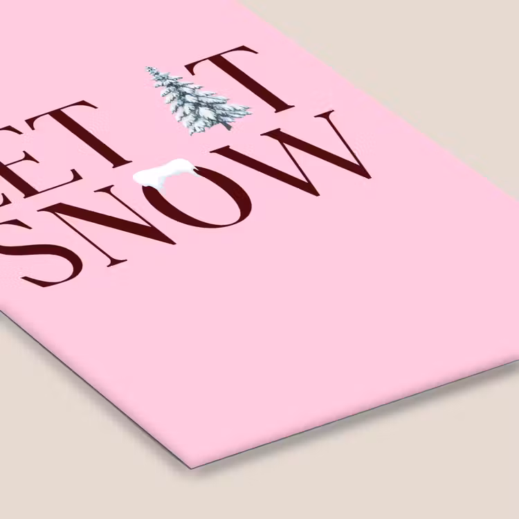 Poster met lijst - Kerst - Tekst - Sneeuw - Roze — 7