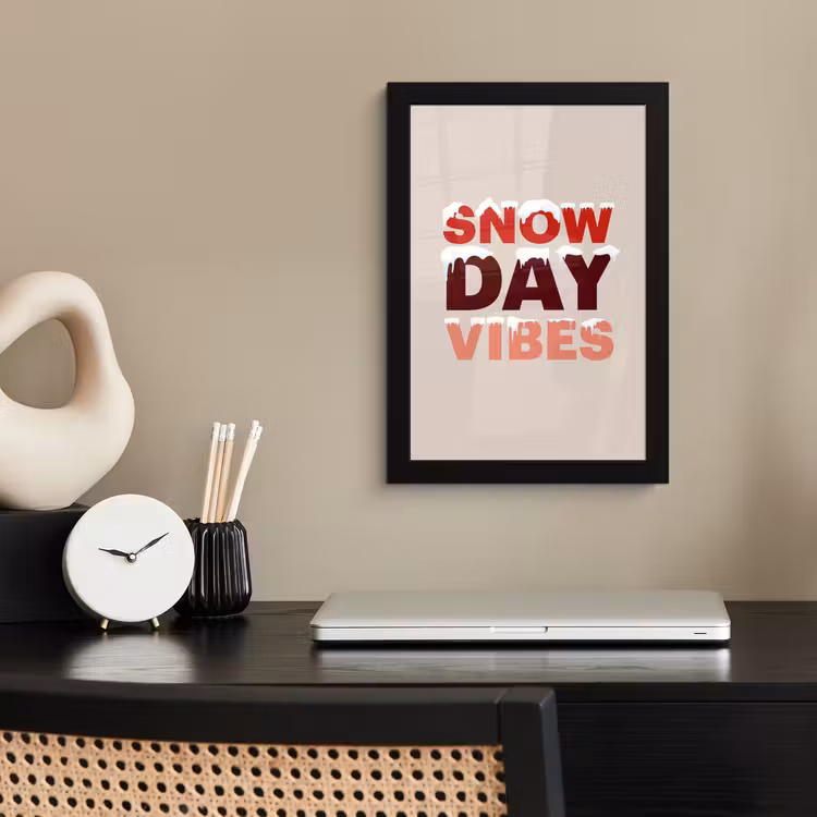 Poster met lijst - Sneeuw - Kerst - Tekst - Rood — 2
