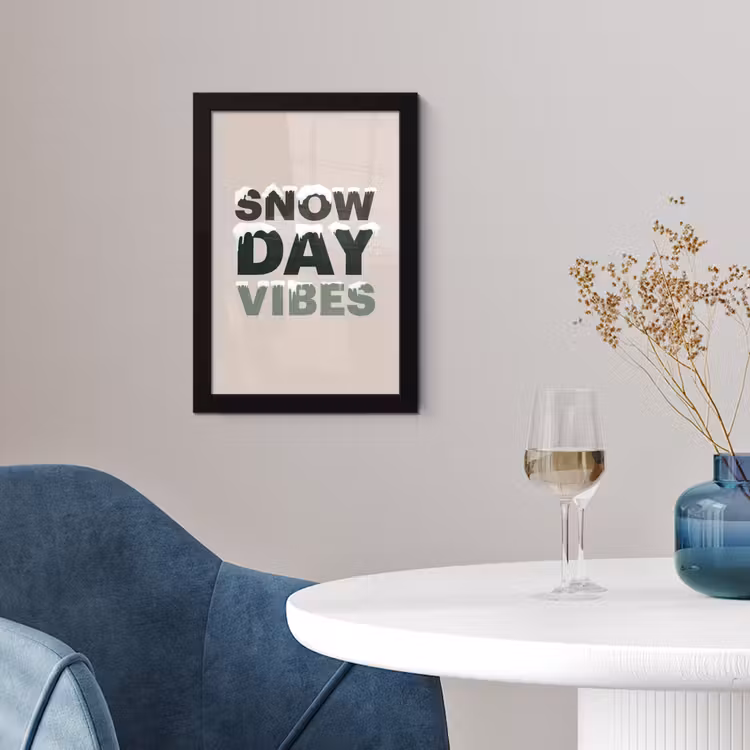 Poster met lijst - Sneeuw - Tekst - Kerst - Beige — 4