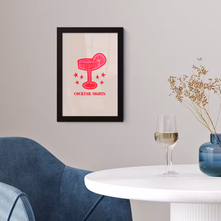 Poster met lijst - Cocktail - Kerst - Beige - Roze — 4