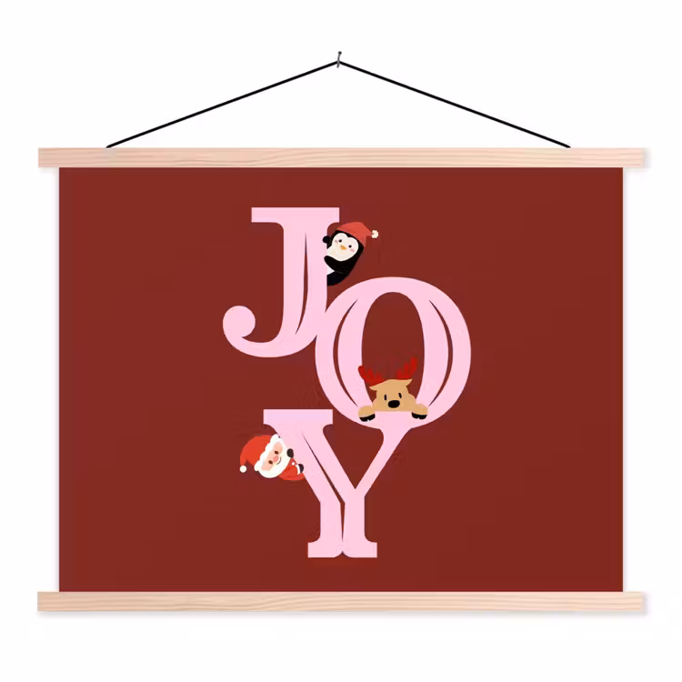 Schoolplaat - Joy - Kerst - Animatie - Rood - Roze — 1
