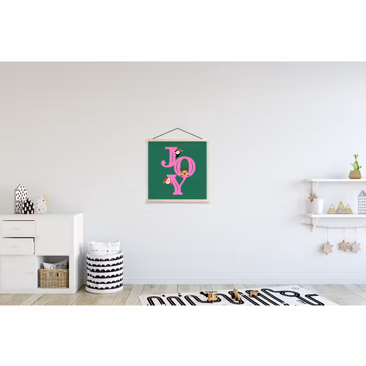 Schoolplaat - Joy - Kerst - Animatie - Roze - Groen — 3