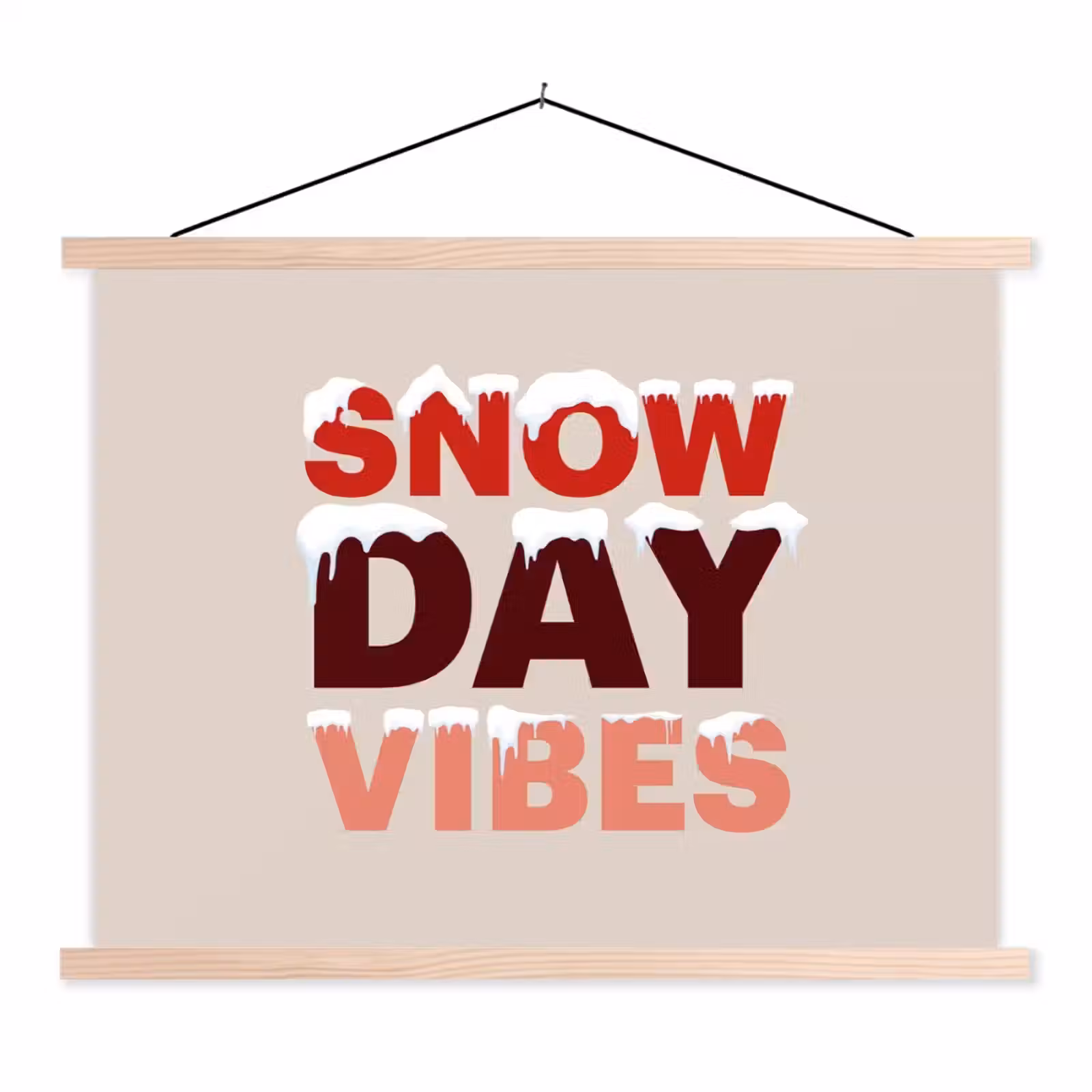 Schoolplaat - Sneeuw - Kerst - Tekst - Rood — 1