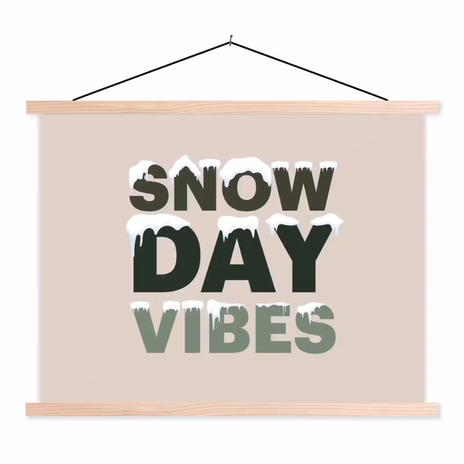 Schoolplaat - Sneeuw - Tekst - Kerst - Beige — 1