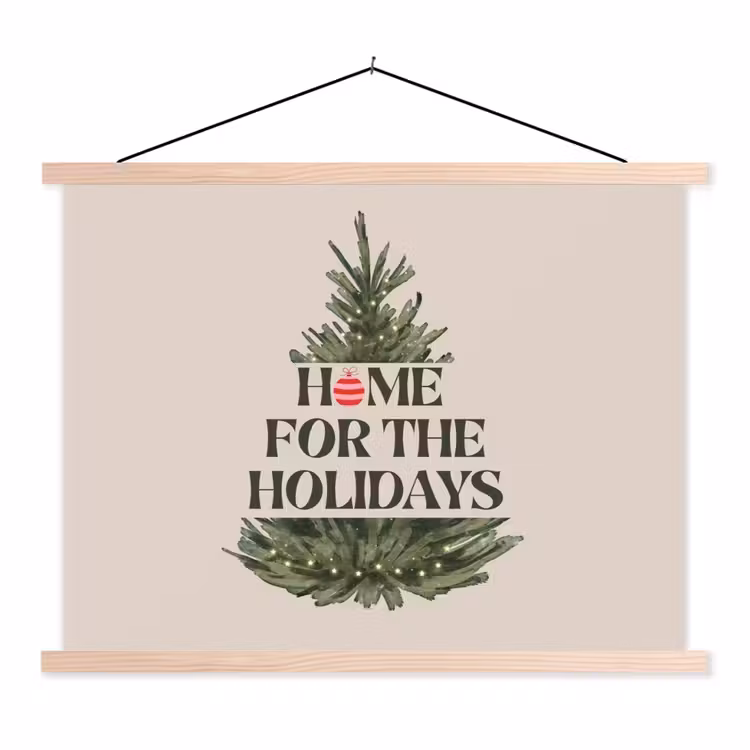 Schoolplaat - Kerst - Tekst - Kerstboom - Beige