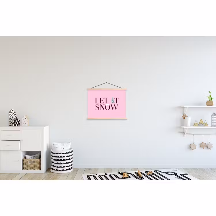 Schoolplaat - Kerst - Tekst - Sneeuw - Roze — 3