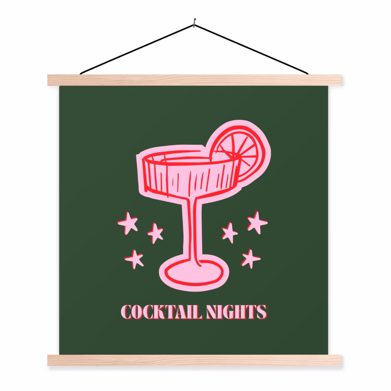 Schoolplaat - Cocktail - Kerst - Roze - Groen — 1