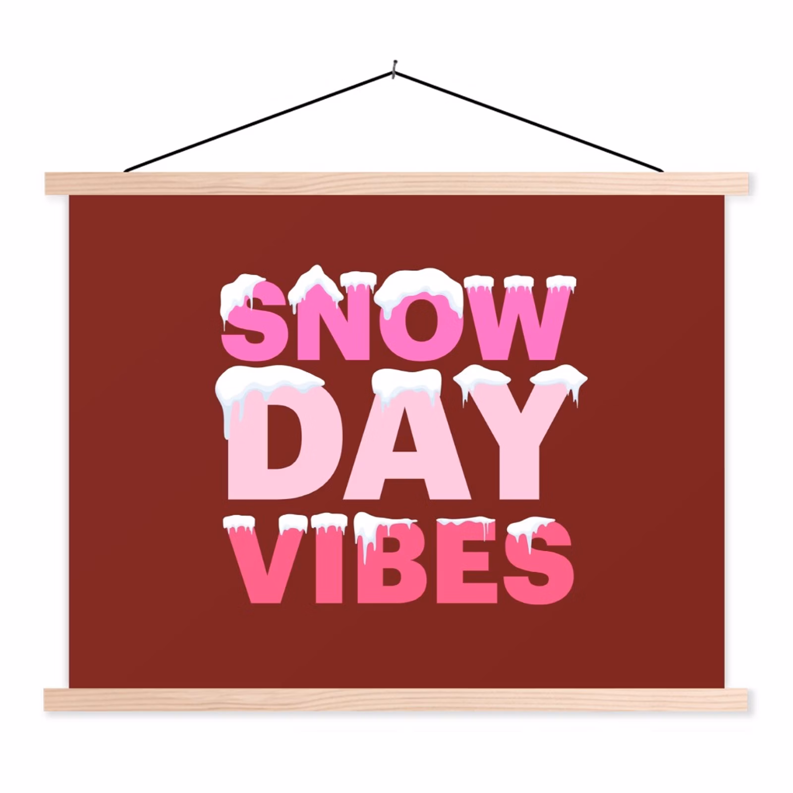 Schoolplaat - Kerst - Tekst - Sneeuw - Rood - Roze — 1