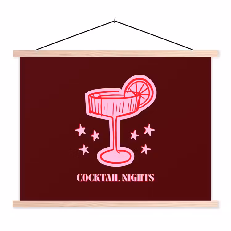 Schoolplaat - Cocktail - Kerst - Burgundy - Roze