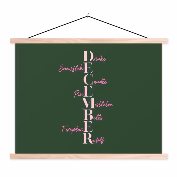 Schoolplaat - December - Tekst - Kerst - Groen — 1