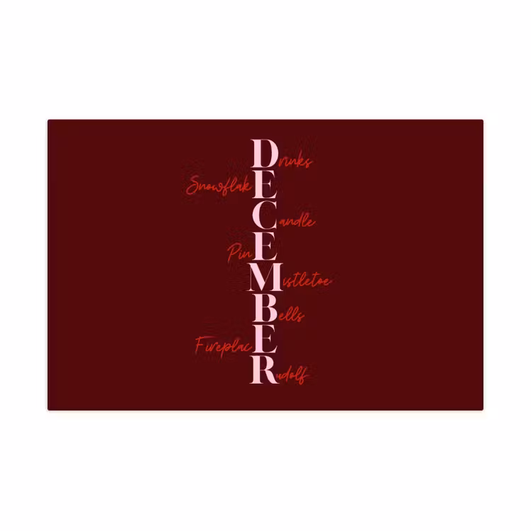 Speelkleed - December - Tekst - Kerst - Burgundy