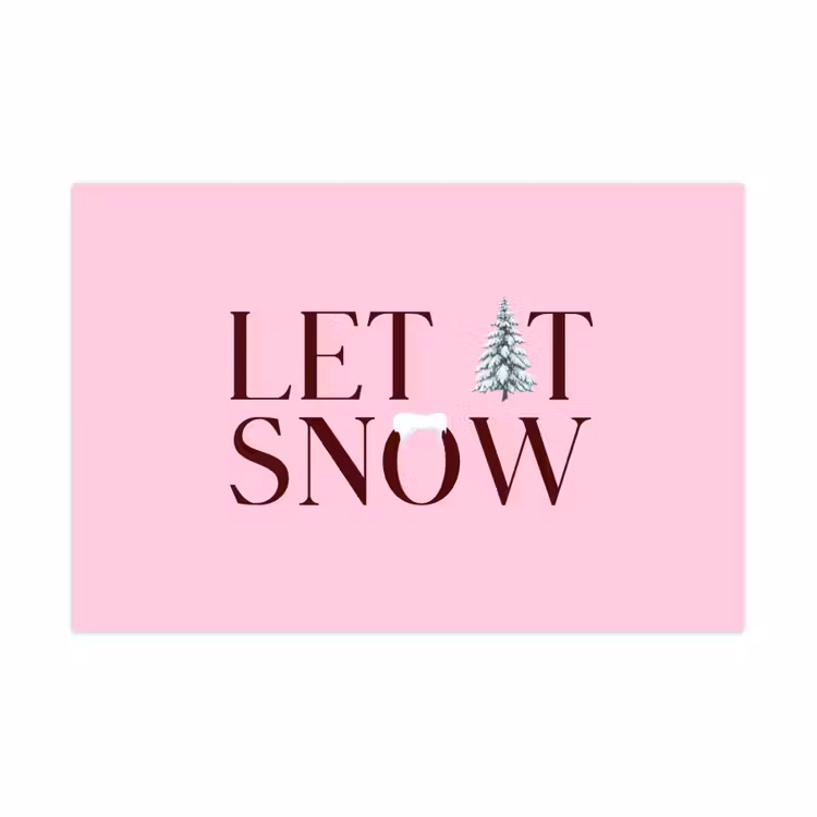 Speelkleed - Kerst - Tekst - Sneeuw - Roze