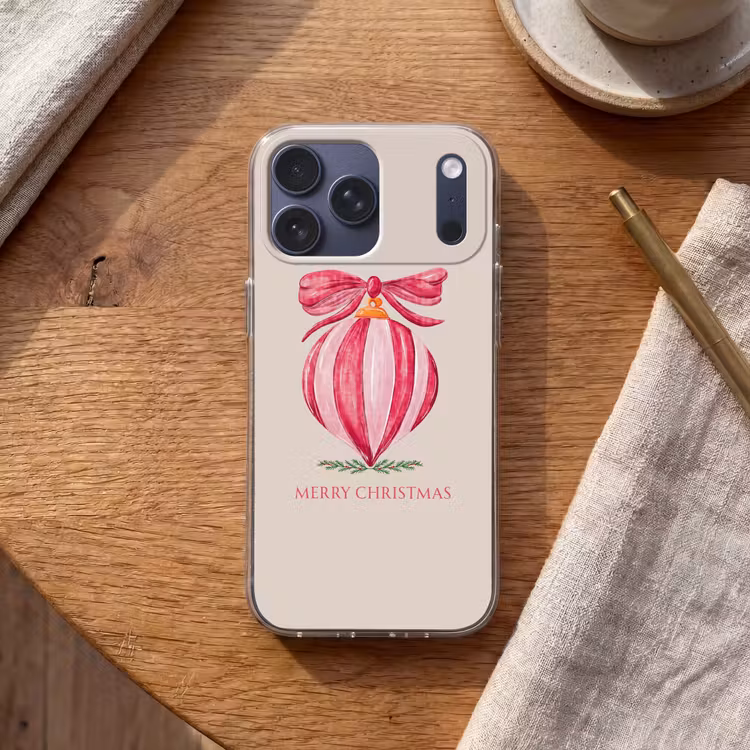 Telefoonhoesje Softcase - Kerst - Kerstbal - Tekst — 2