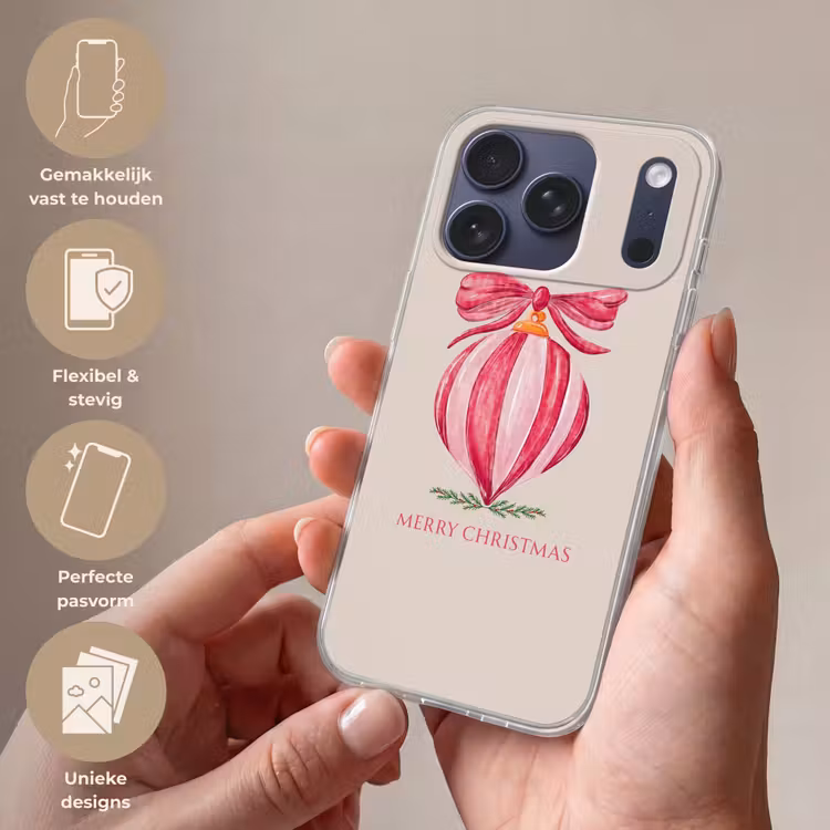 Telefoonhoesje Softcase - Kerst - Kerstbal - Tekst — 4