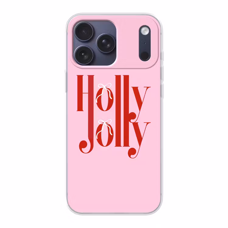 Telefoonhoesje Softcase - Kerst - Tekst - Rood - Roze — 1