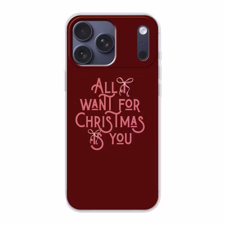 Telefoonhoesje Softcase - Tekst - Kerst - Rood - Roze — 1