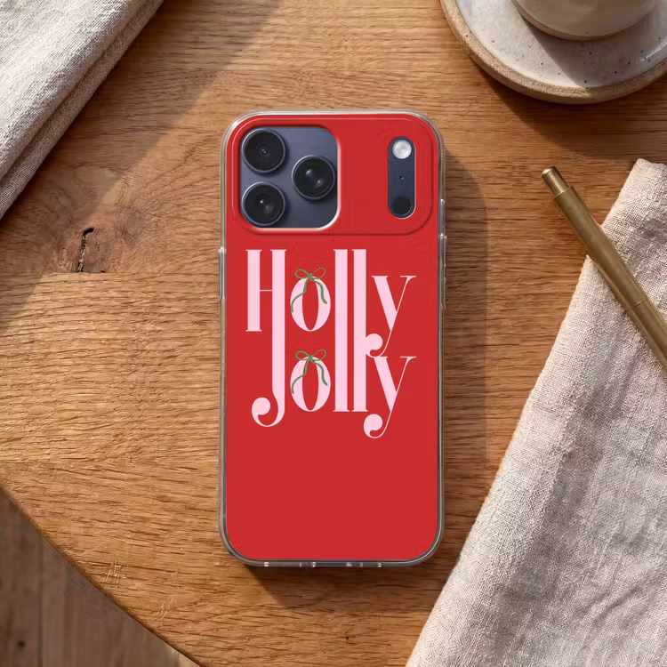Telefoonhoesje Softcase - Kerst - Roze - Rood - Tekst — 2