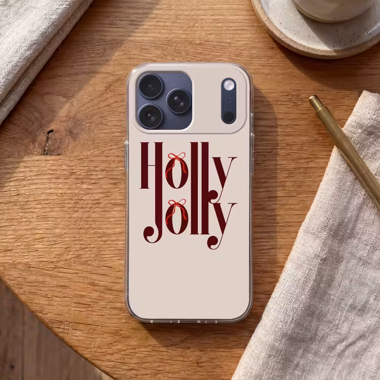 Telefoonhoesje Softcase - Tekst - Kerst - Bruin — 2