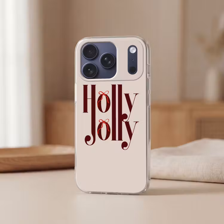 Telefoonhoesje Softcase - Tekst - Kerst - Bruin — 3