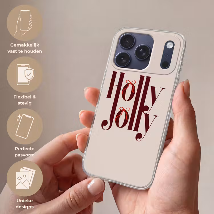Telefoonhoesje Softcase - Tekst - Kerst - Bruin — 4