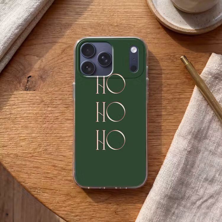 Telefoonhoesje Softcase - Tekst - Kerst - Modern - Groen — 2