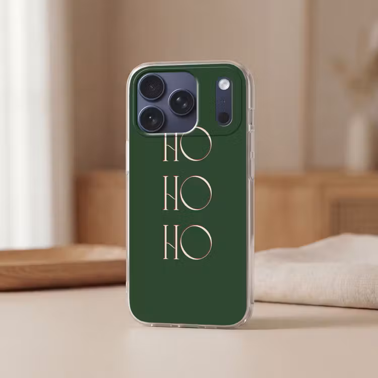 Telefoonhoesje Softcase - Tekst - Kerst - Modern - Groen — 3