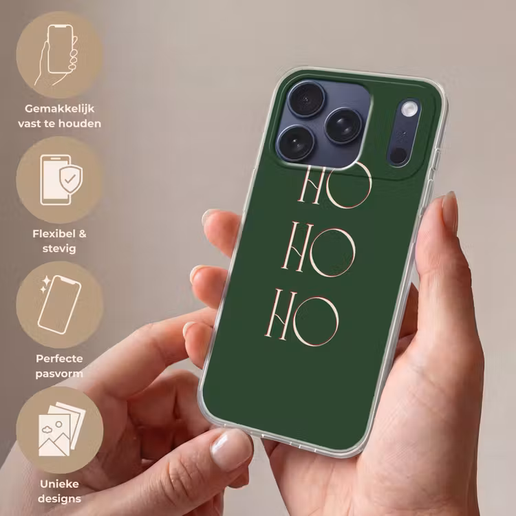 Telefoonhoesje Softcase - Tekst - Kerst - Modern - Groen — 4