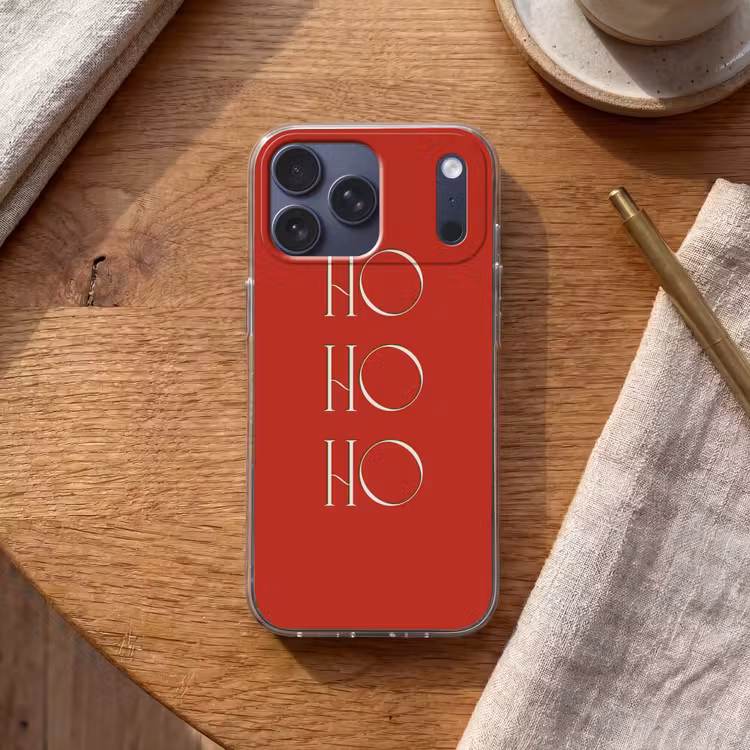 Telefoonhoesje Softcase - Tekst - Kerst - Modern - Rood — 2