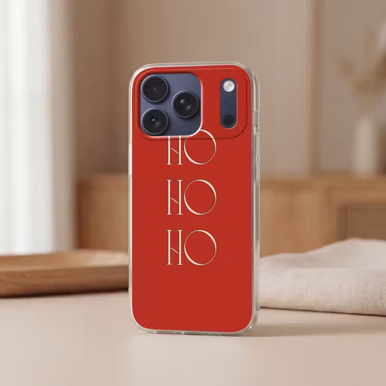 Telefoonhoesje Softcase - Tekst - Kerst - Modern - Rood — 3