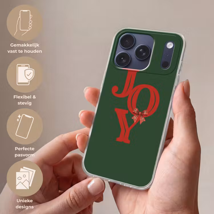 Telefoonhoesje Softcase - Tekst - Kerst - Rood — 4