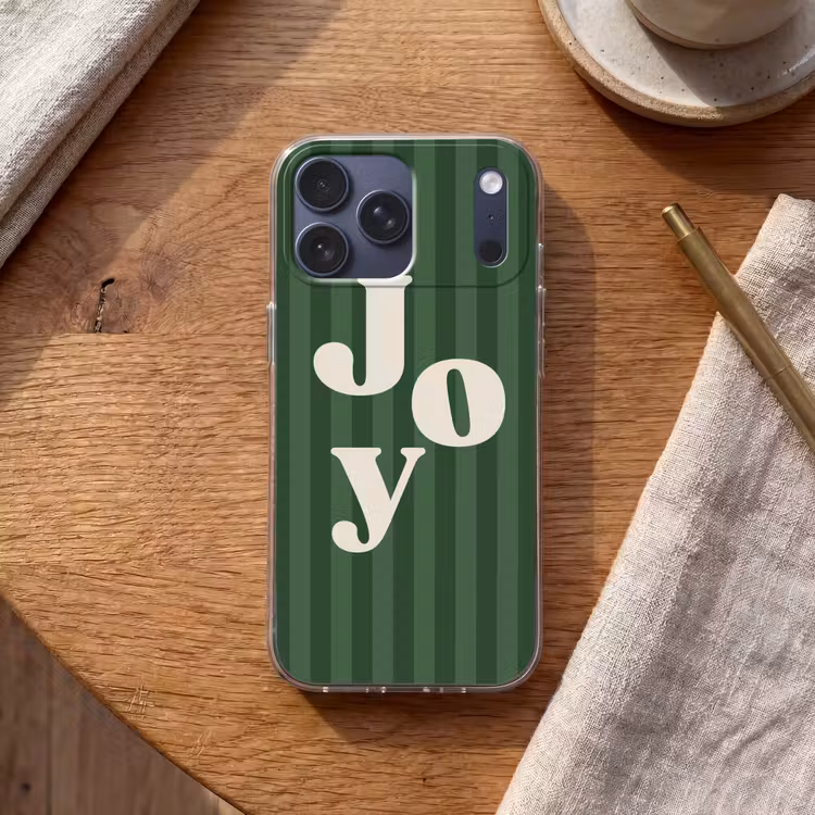 Telefoonhoesje Softcase - Joy - Kerst - Tekst - Groen — 2