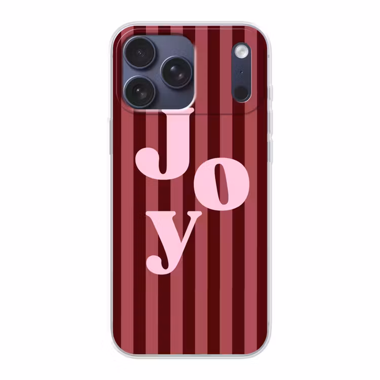 Telefoonhoesje Softcase - Joy - Kerst - Tekst - Roze — 1