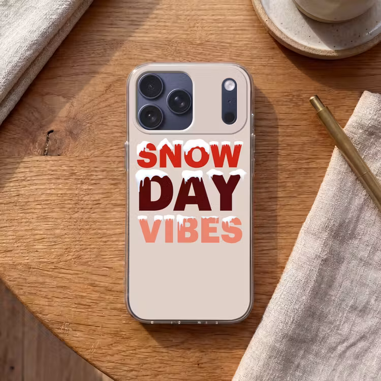 Telefoonhoesje Softcase - Sneeuw - Kerst - Tekst - Rood — 2