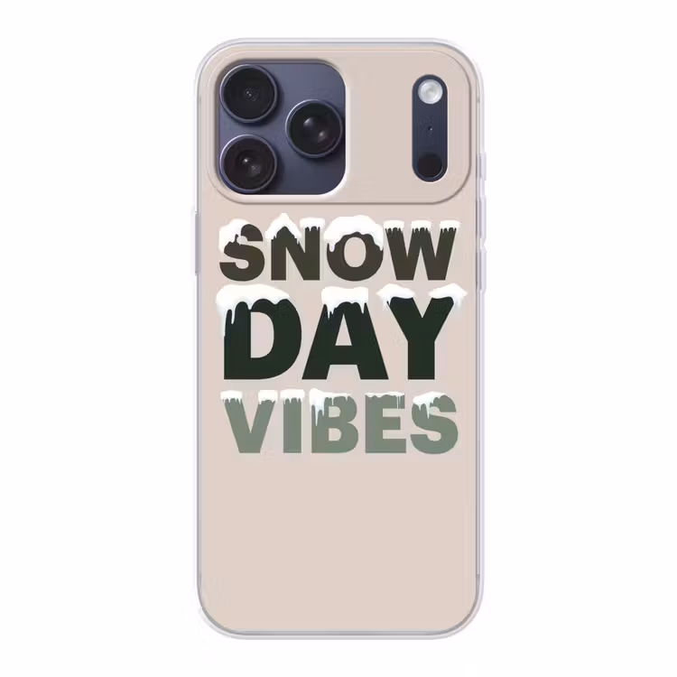 Telefoonhoesje Softcase - Sneeuw - Tekst - Kerst - Beige — 1