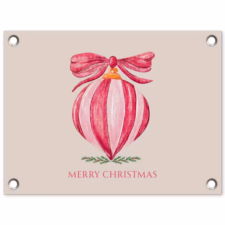 Tuinposter - Kerst - Kerstbal - Tekst