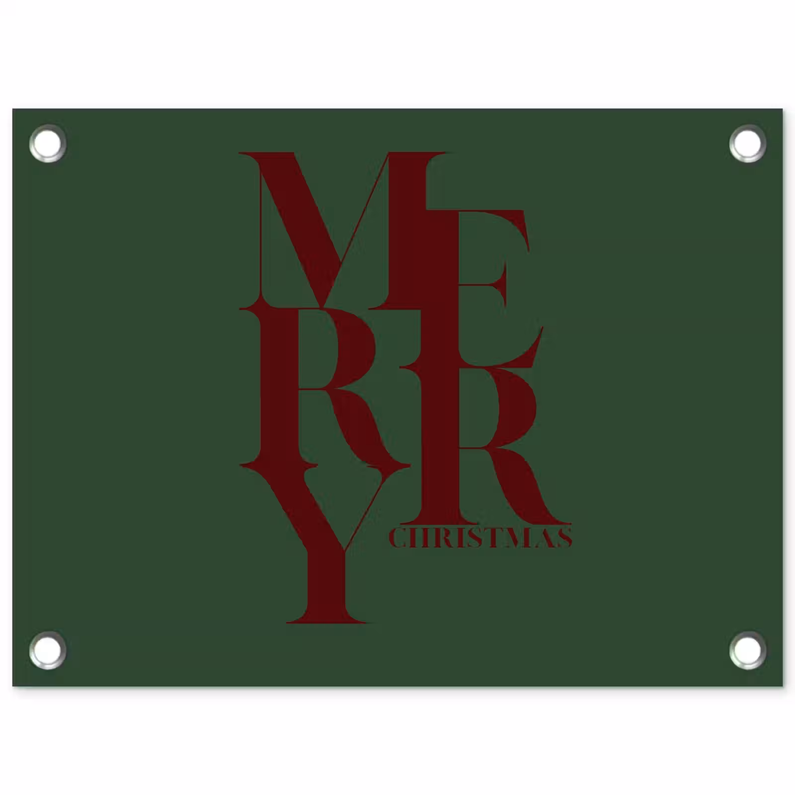 Tuinposter - Merry - Tekst - Groen - Kerst — 1