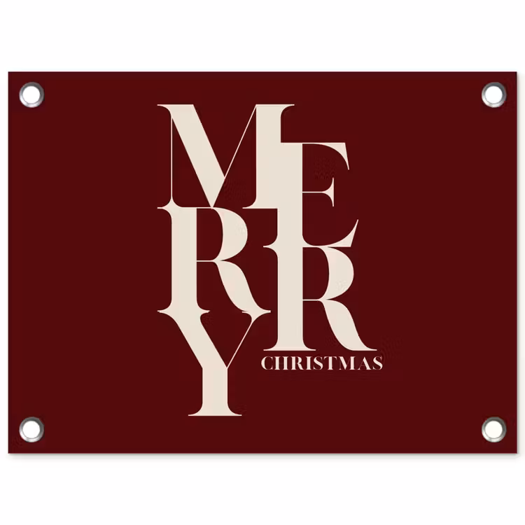 Tuinposter - Merry - Tekst - Donker - Rood