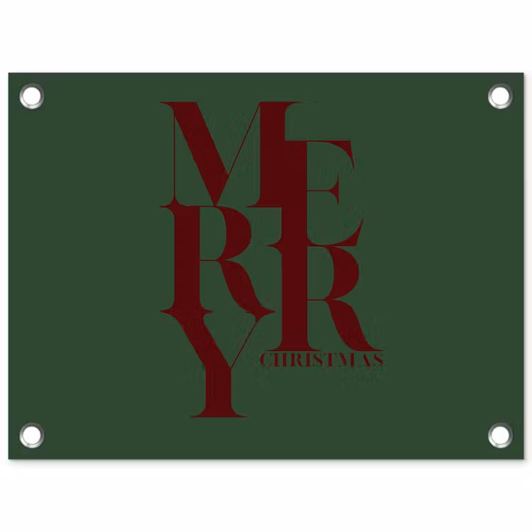 Tuinposter - Merry - Tekst - Groen - Kerst