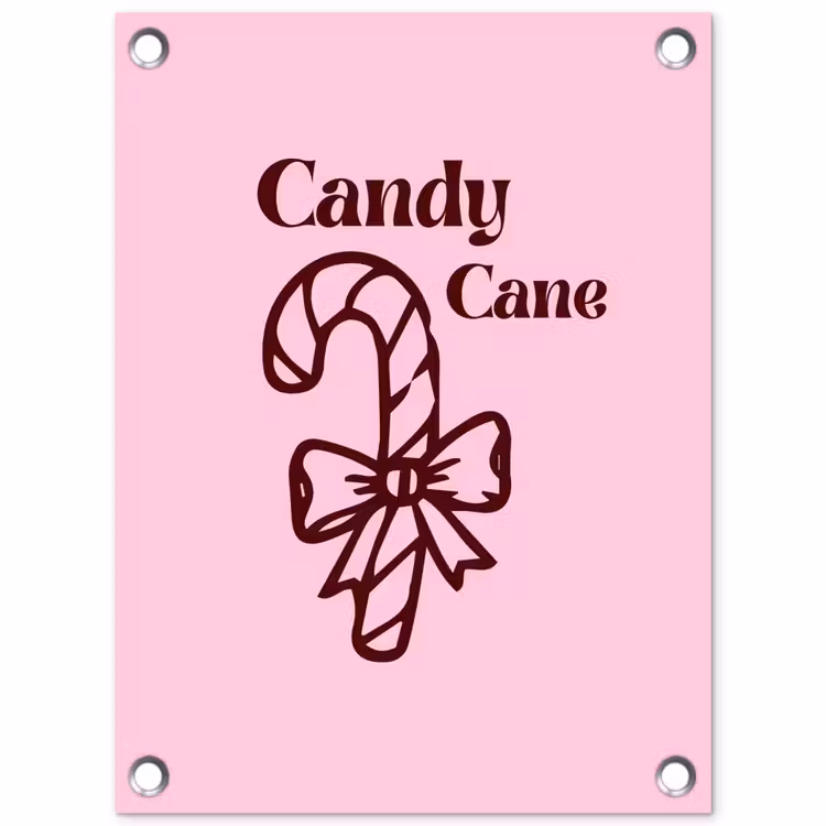 Tuinposter - Kerst - Snoep - Tekst - Bruin - Roze — 1