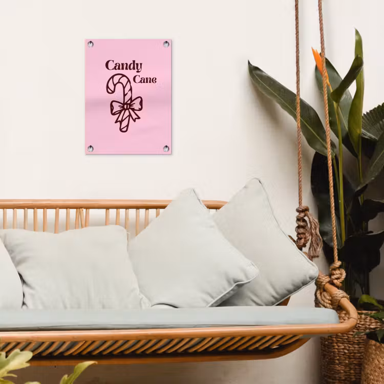 Tuinposter - Kerst - Snoep - Tekst - Bruin - Roze — 5