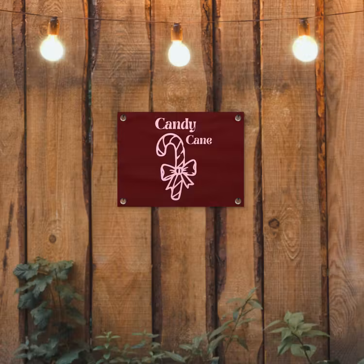 Tuinposter - Kerst - Snoep - Tekst - Roze — 2