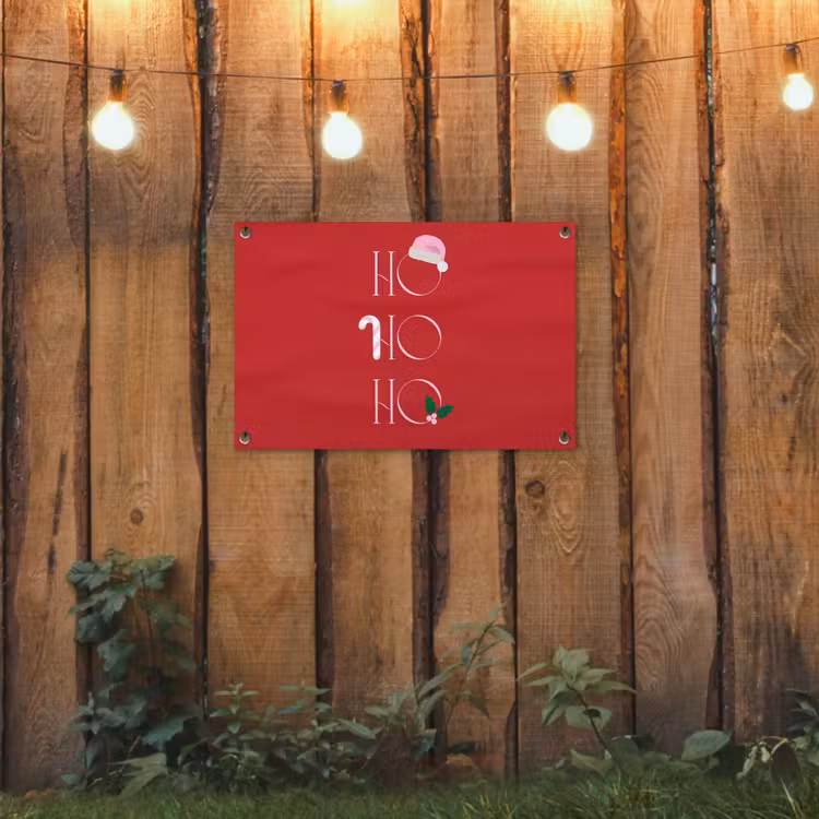 Tuinposter - Kerst - Tekst - illustratie - Rood — 2